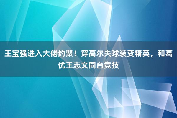 王宝强进入大佬约聚！穿高尔夫球装变精英，和葛优王志文同台竞技