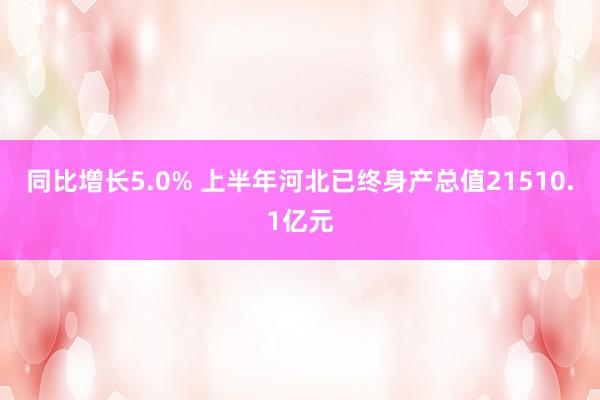 同比增长5.0% 上半年河北已终身产总值21510.1亿元