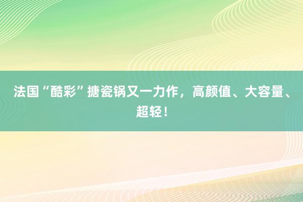 法国“酷彩”搪瓷锅又一力作，高颜值、大容量、超轻！